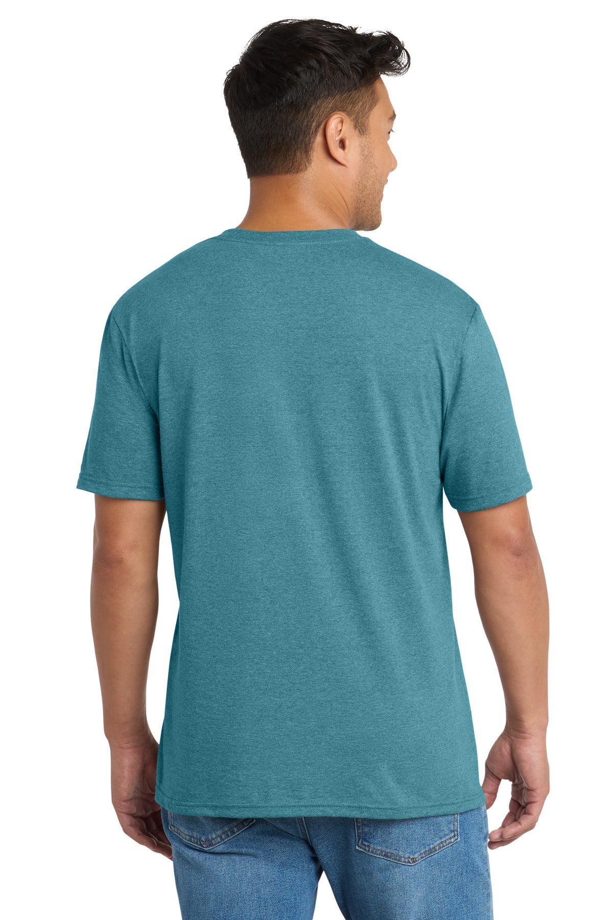 Custom Embroidered Port & Co T-Shirts  in Vivid Teal Heather