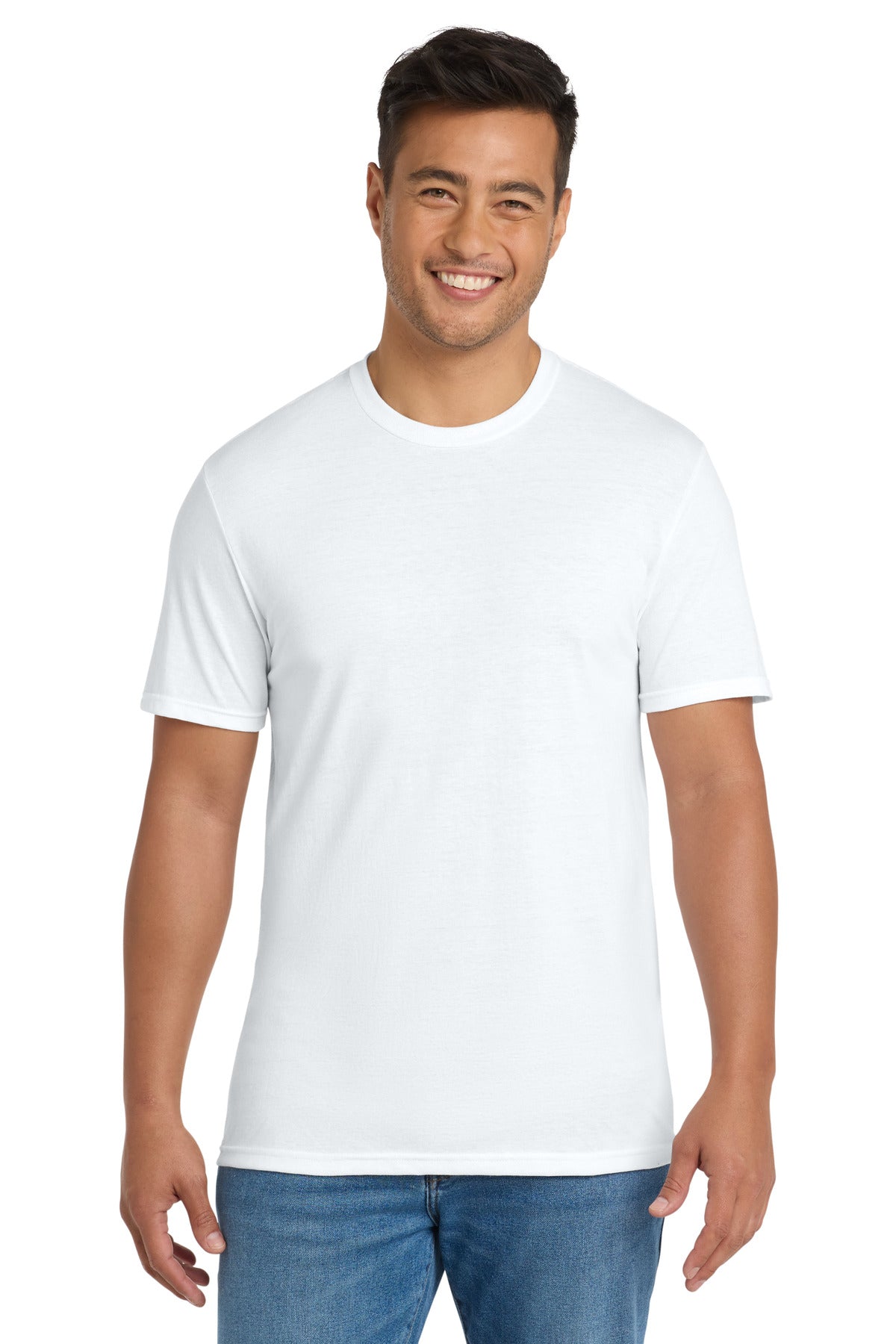 Custom Embroidered Port & Co T-Shirts  in White