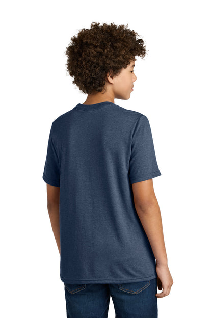 Custom Embroidered Port & Company Youth CVC Tee PC340Y,Team Navy Heather