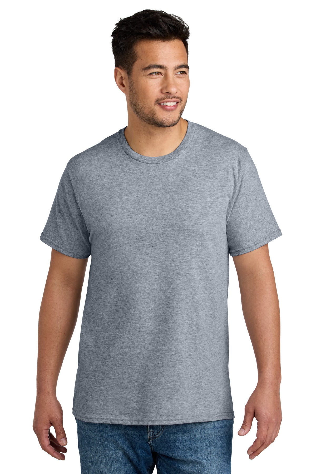 Custom Embroidered Port & Co T-Shirts  in Athletic Heather