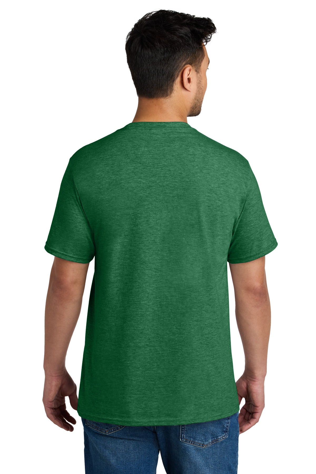 Custom Embroidered Port & Co T-Shirts  in Athletic Kelly Green Heather