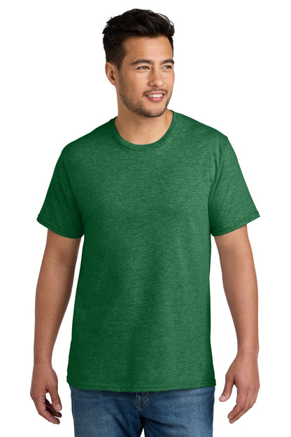 Custom Embroidered Port & Co T-Shirts  in Athletic Kelly Green Heather