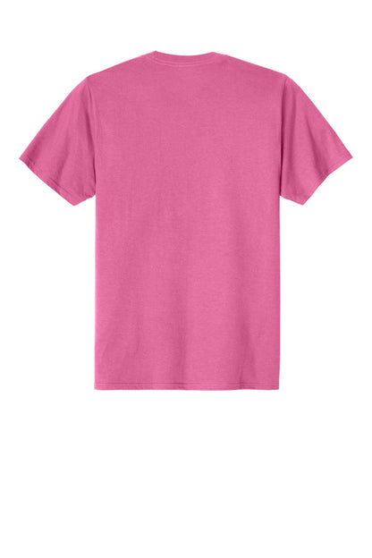 Custom Embroidered Port & Co T-Shirts  in Awareness Pink