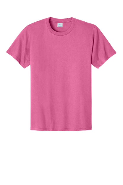 Custom Embroidered Port & Co T-Shirts  in Awareness Pink