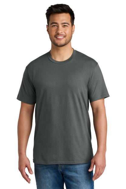 Custom Embroidered Port & Co T-Shirts  in Charcoal