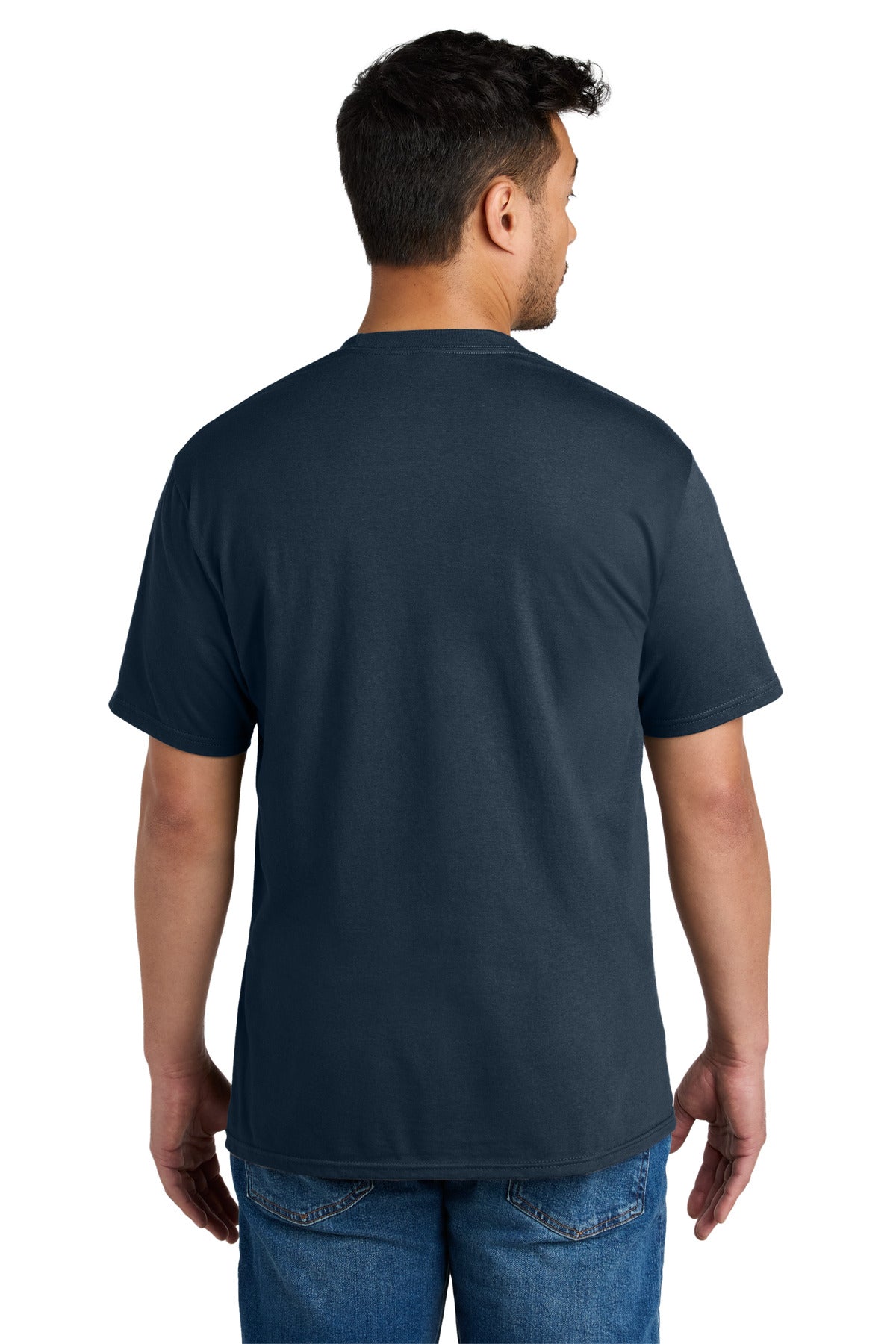 Custom Embroidered Port & Co T-Shirts  in Deep Navy