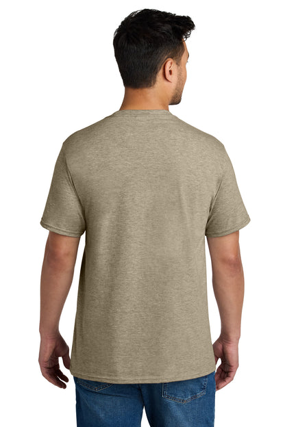 Custom Embroidered Port & Company CVC Tee PC340,Desert Tan Heather
