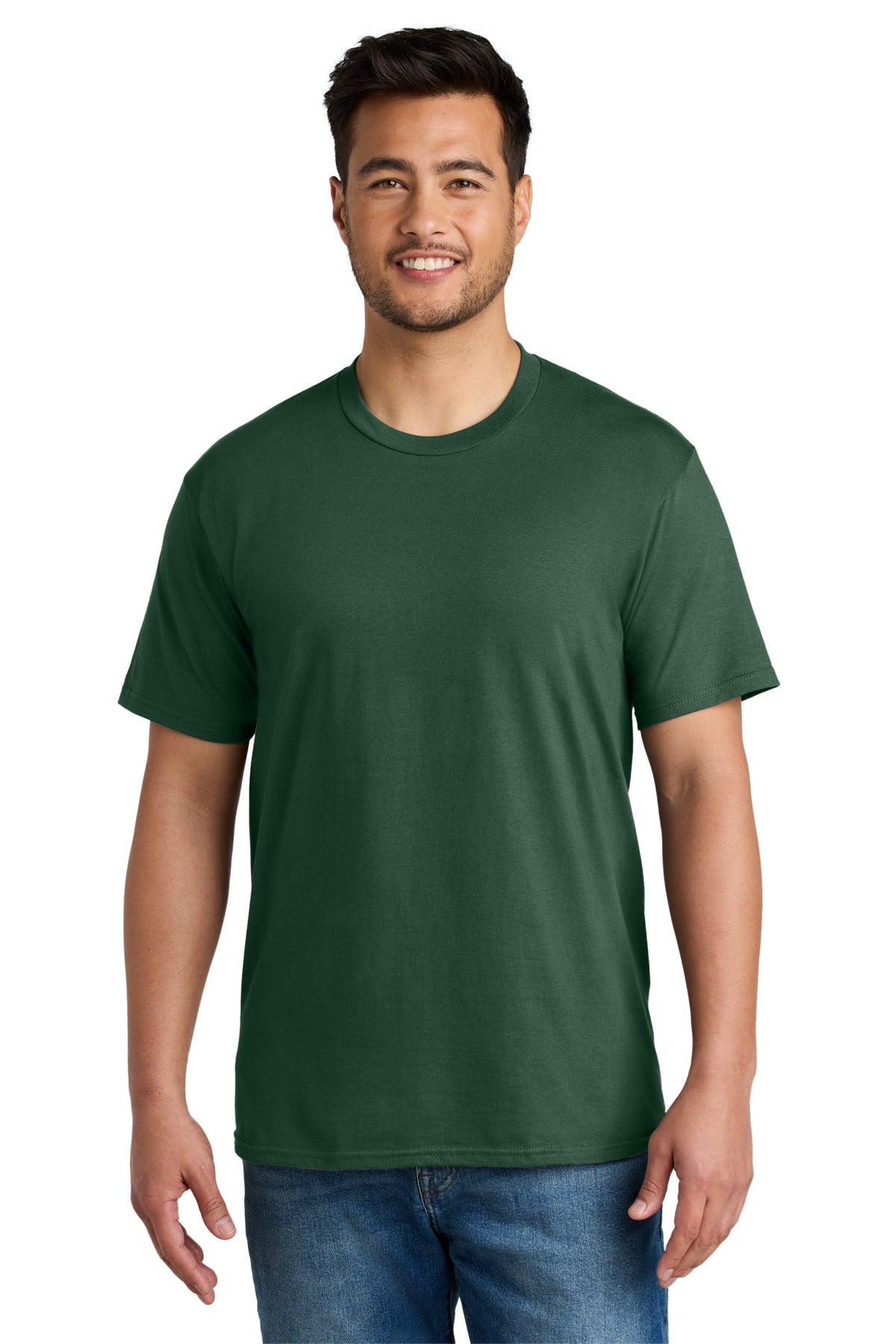 Custom Embroidered Port & Co T-Shirts  in Forest Green