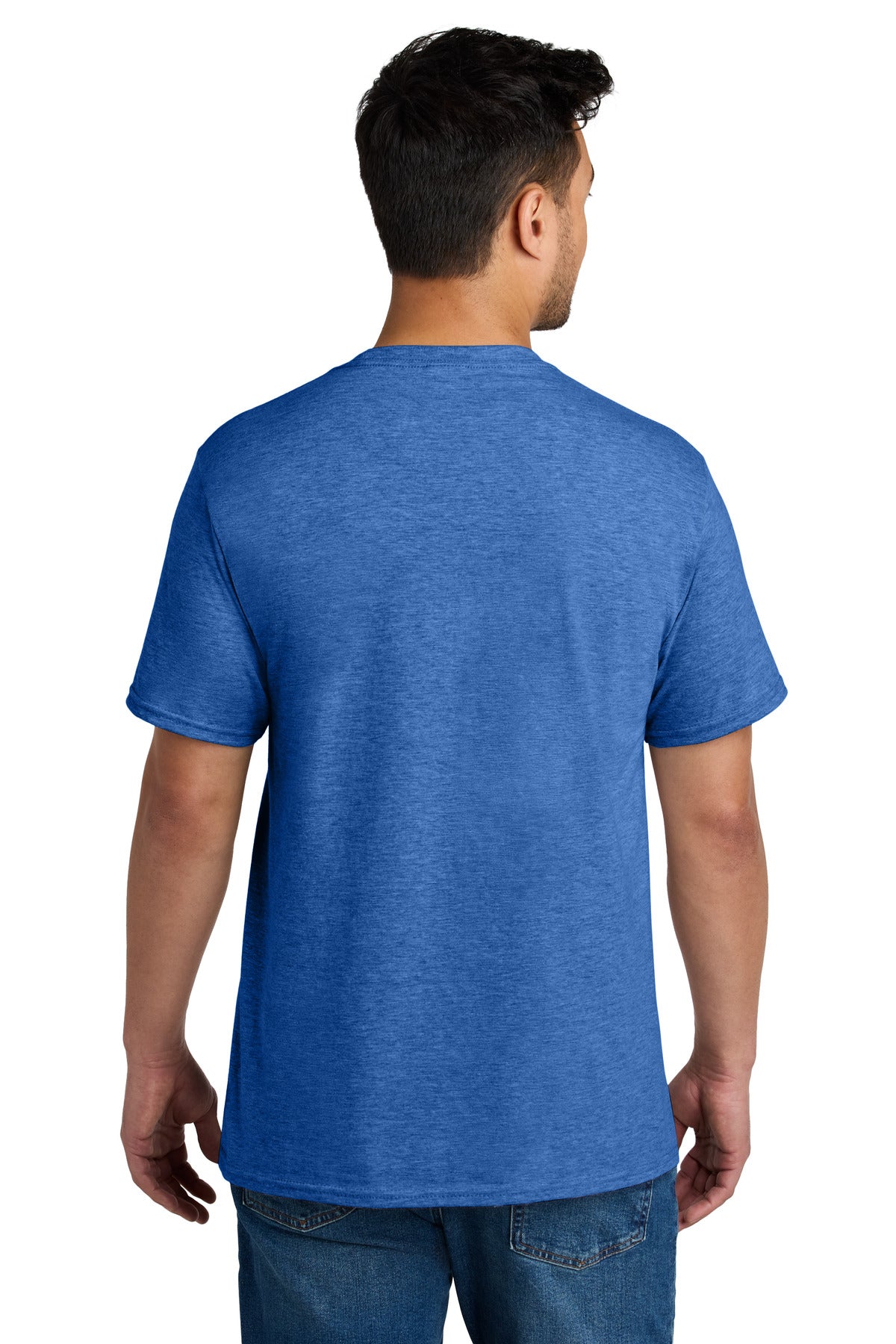 Custom Embroidered Port & Co T-Shirts  in Heather Royal