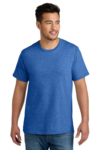 Custom Embroidered Port & Co T-Shirts  in Heather Royal