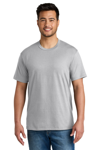 Custom Embroidered Port & Co T-Shirts  in Silver