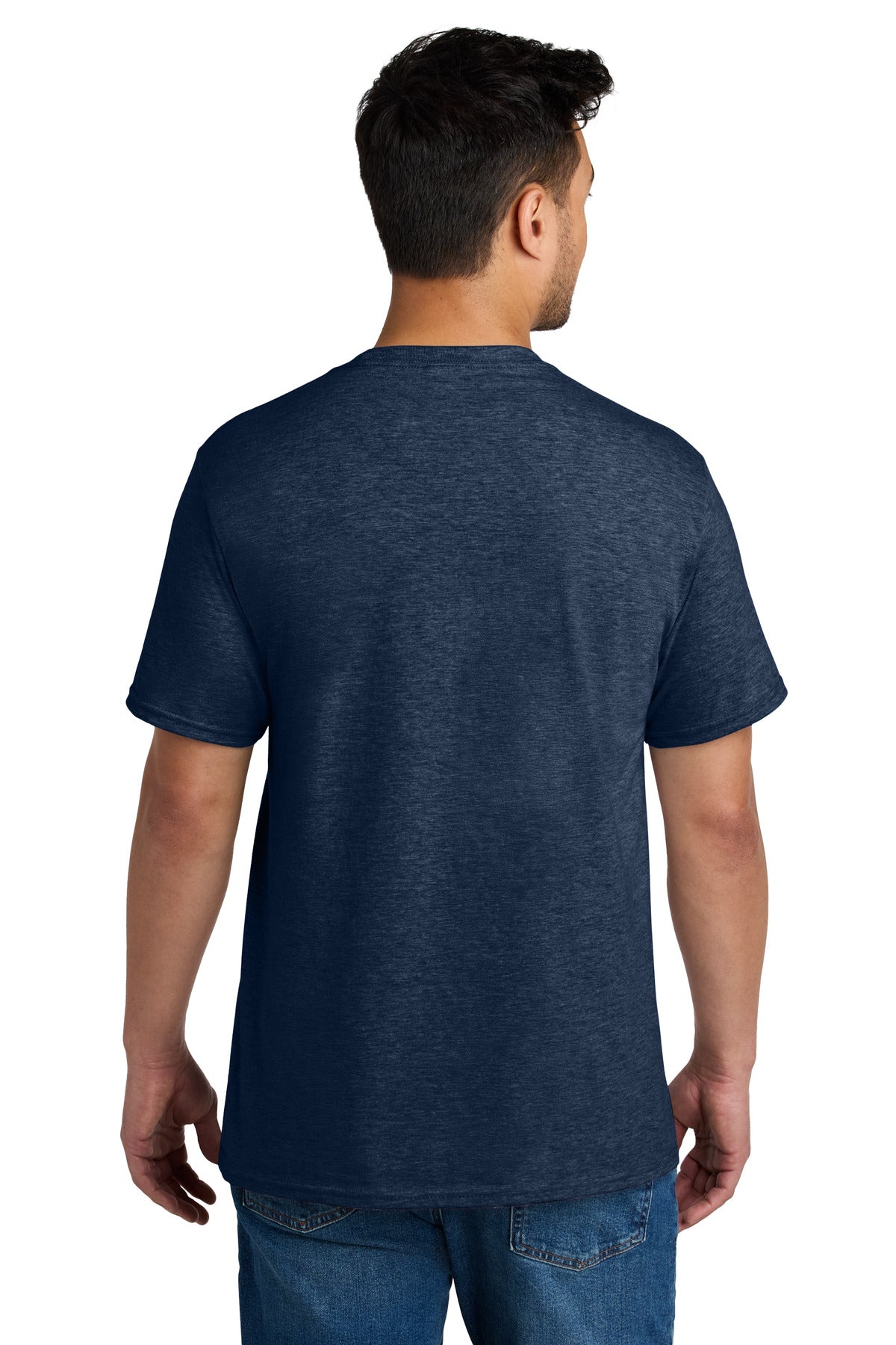 Custom Embroidered Port & Co T-Shirts  in Team Navy Heather