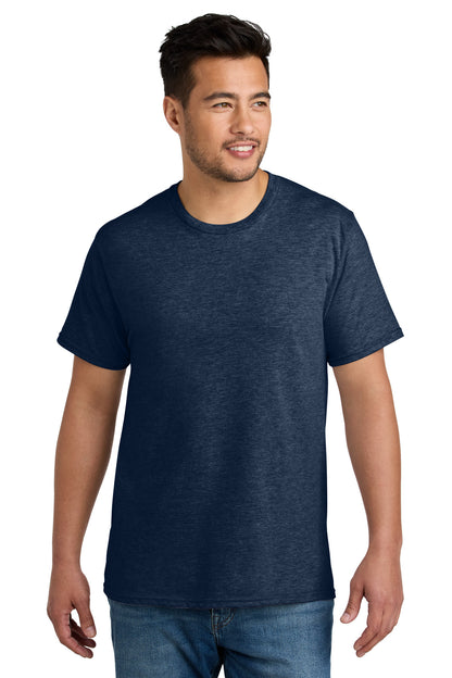 Custom Embroidered Port & Co T-Shirts  in Team Navy Heather