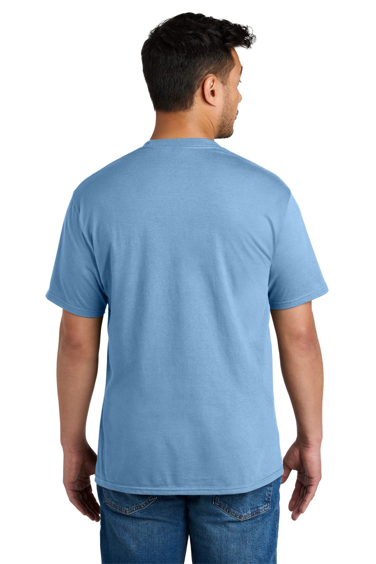 Custom Embroidered Port & Co T-Shirts  in Tundra Blue