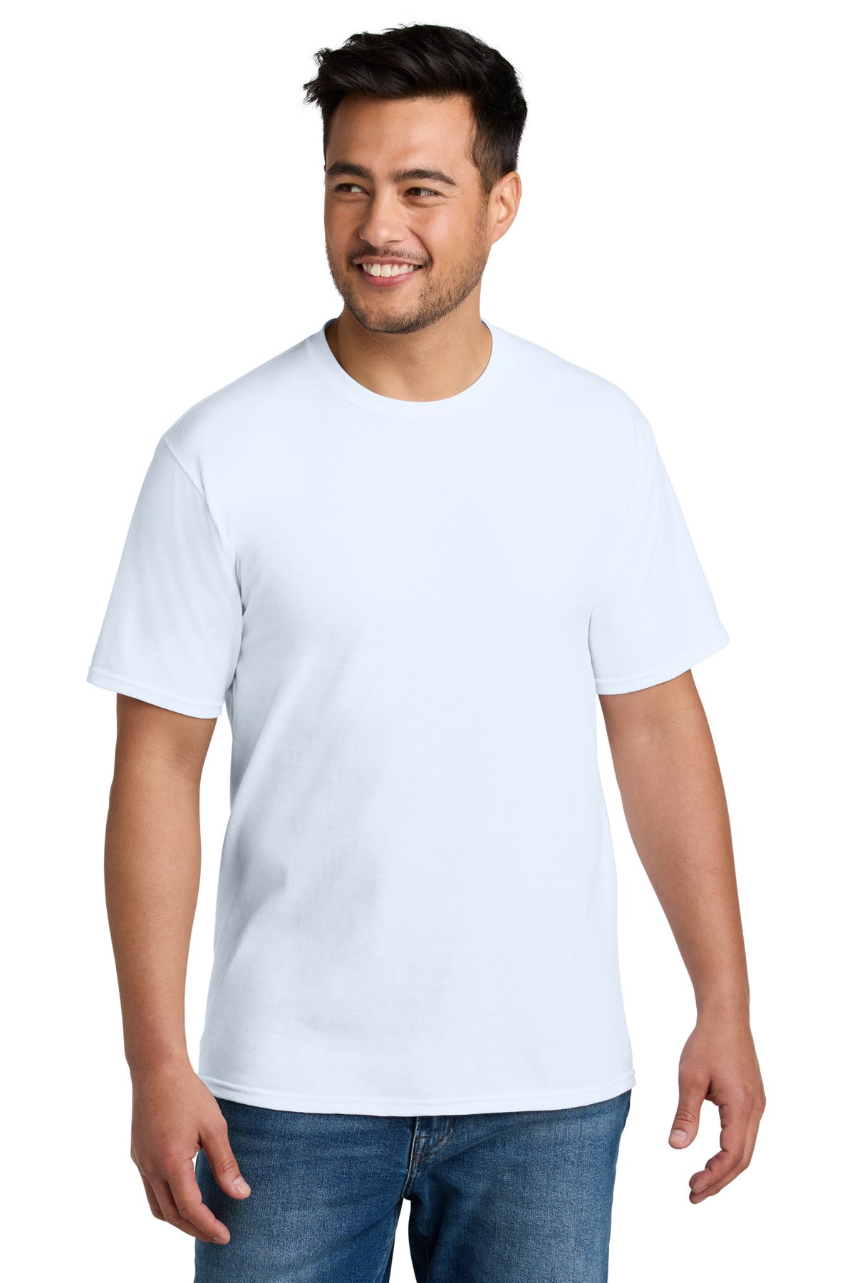 Custom Embroidered Port & Co T-Shirts  in White