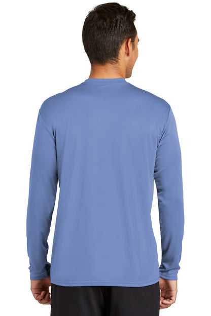 Custom Embroidered Port & Company  Long Sleeve Performance Tee. PC380LS,Carolina Blue