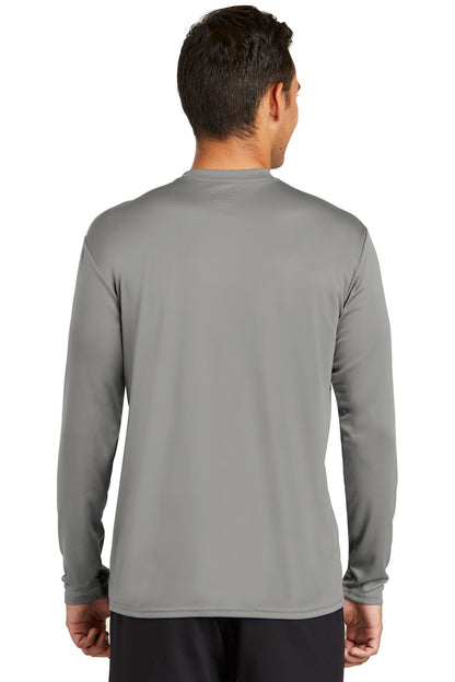 Custom Embroidered Port & Company  Long Sleeve Performance Tee. PC380LS,Grey Concrete