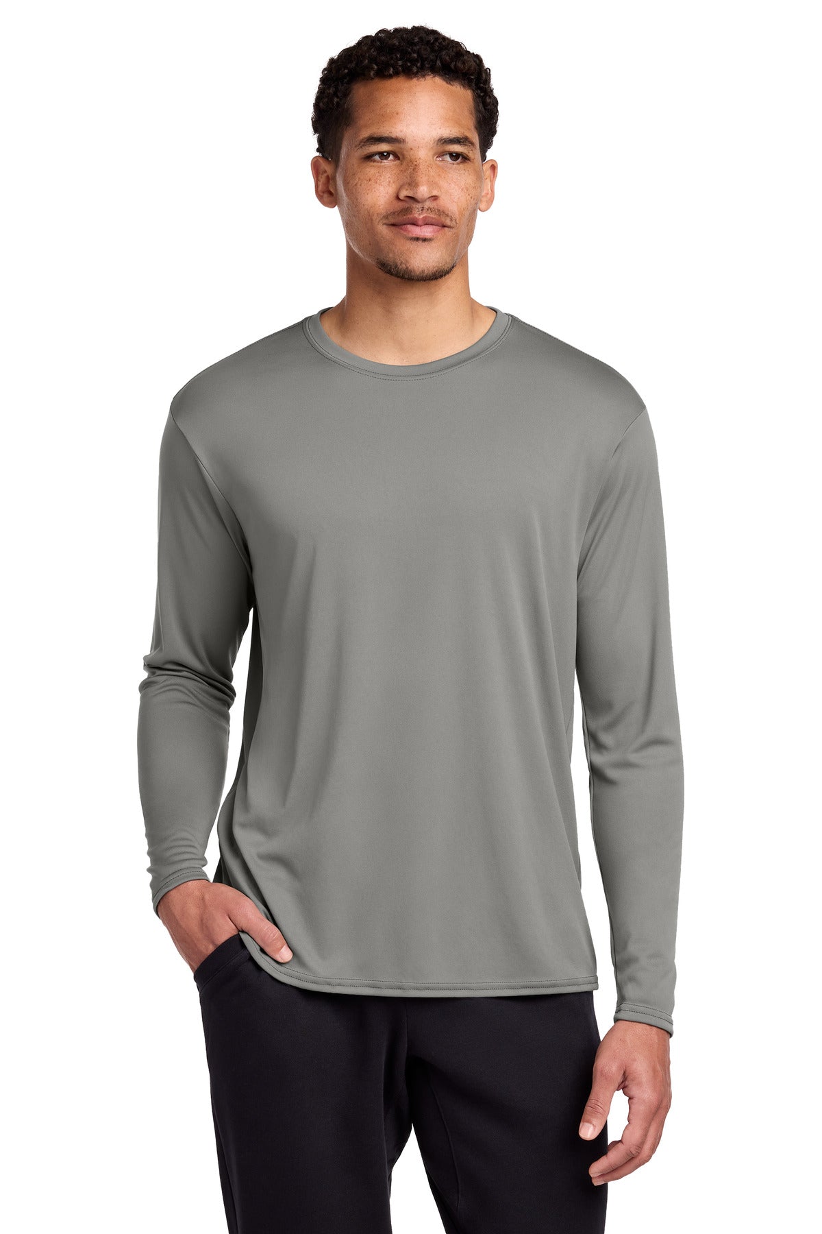 Custom Embroidered Port & Co T-Shirts  in Grey Concrete