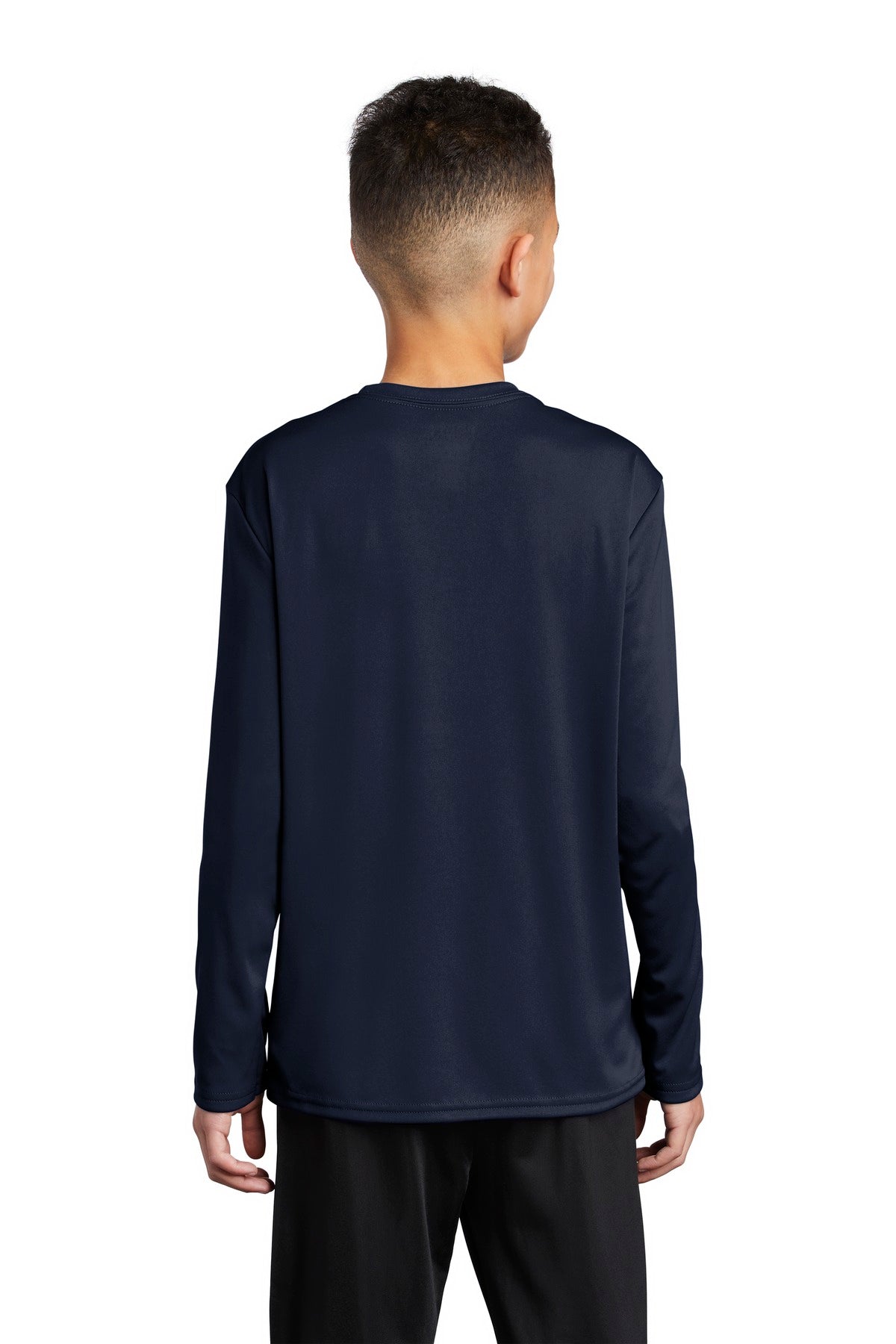Custom Embroidered Port & Company  Youth Long Sleeve Performance Tee PC380YLS,Deep Navy