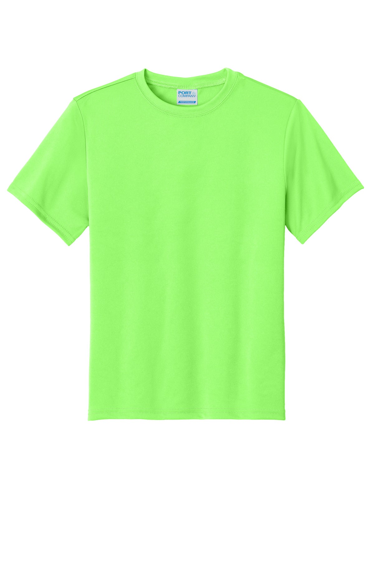 Custom Embroidered Port & Co T-Shirts  in Neon Green