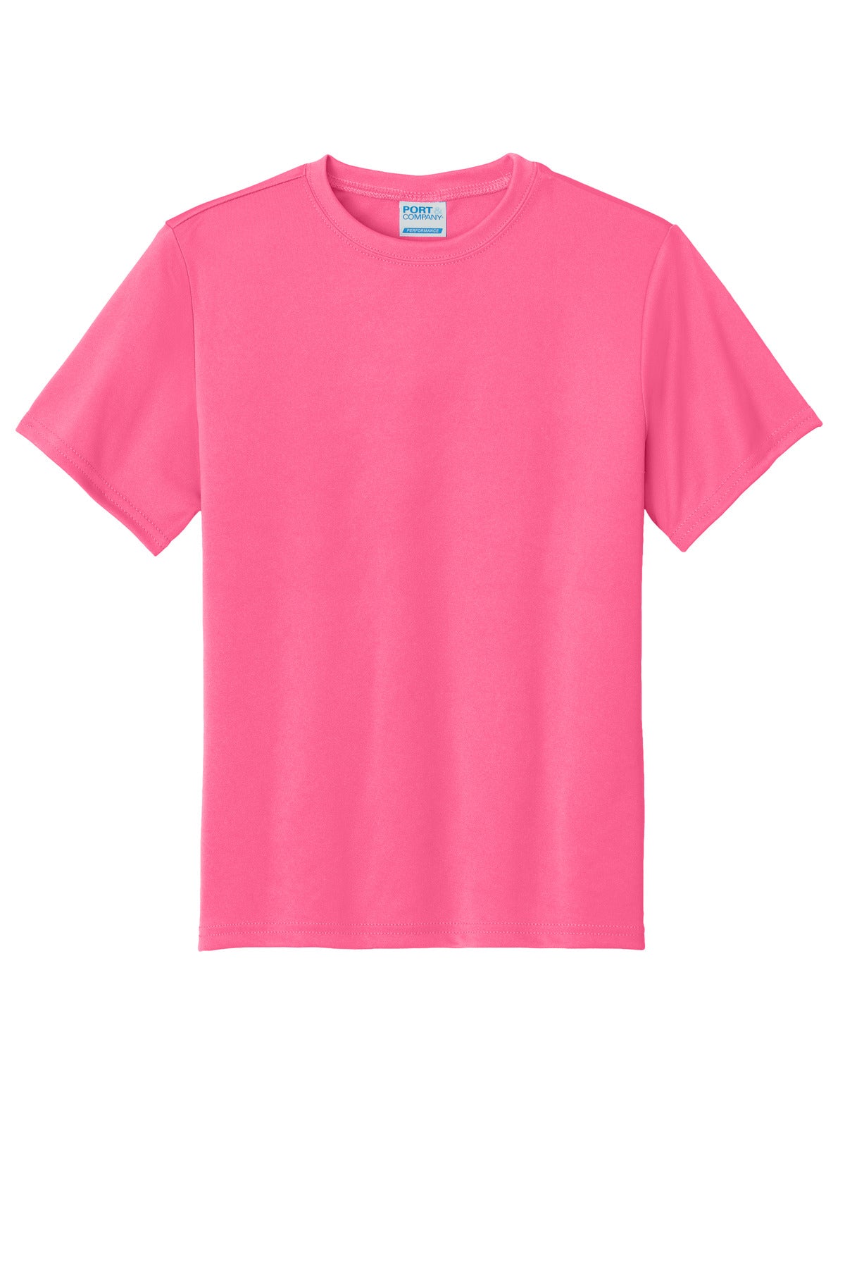 Custom Embroidered Port & Co T-Shirts  in Neon Pink