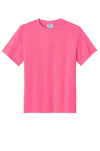 Custom Embroidered Port & Co T-Shirts  in Neon Pink