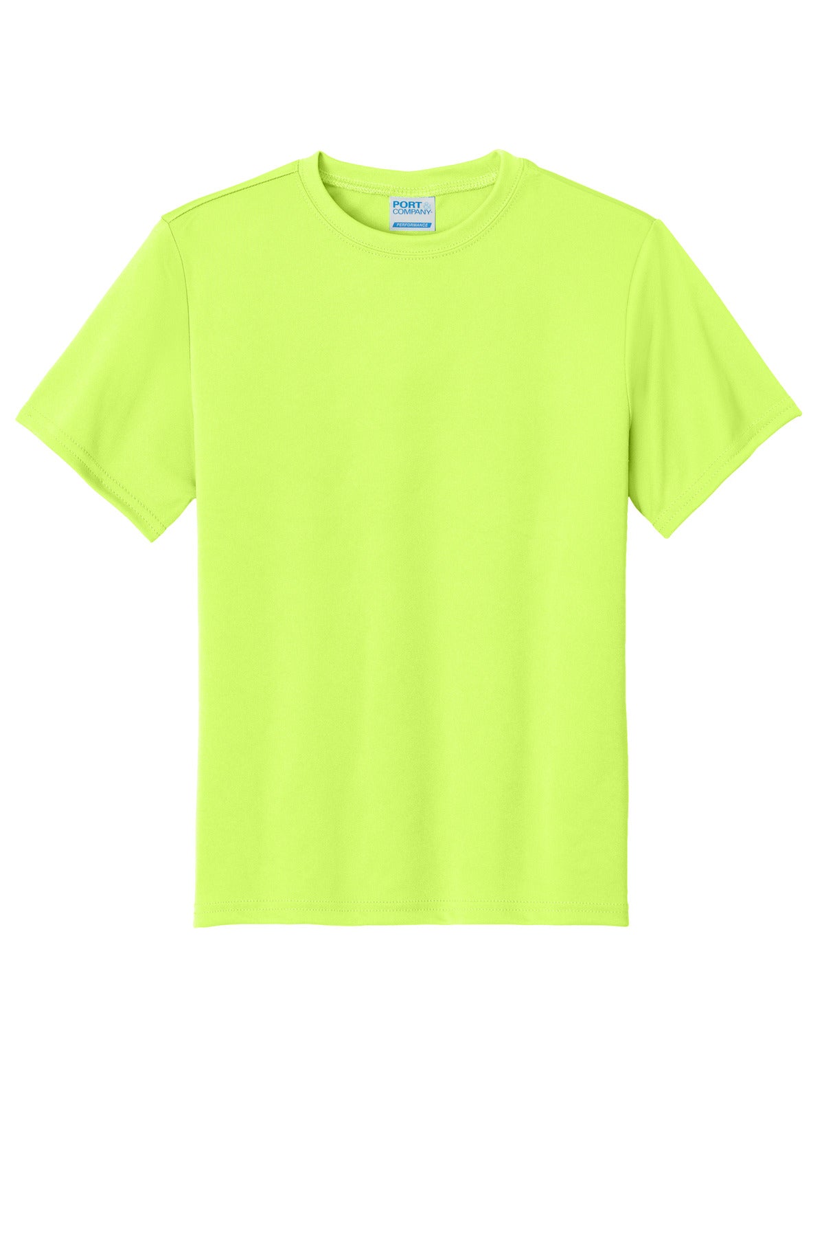 Custom Embroidered Port & Co T-Shirts  in Neon Yellow