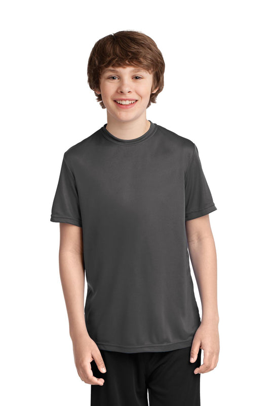 Port & Company Youth Performance Tee. PC380Y Charcoal