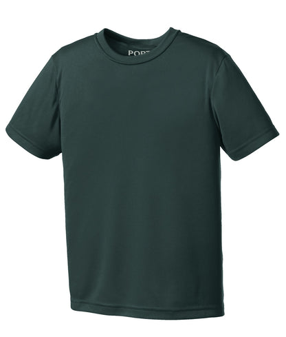 Port & Company Youth Performance Tee. PC380Y Dark Green