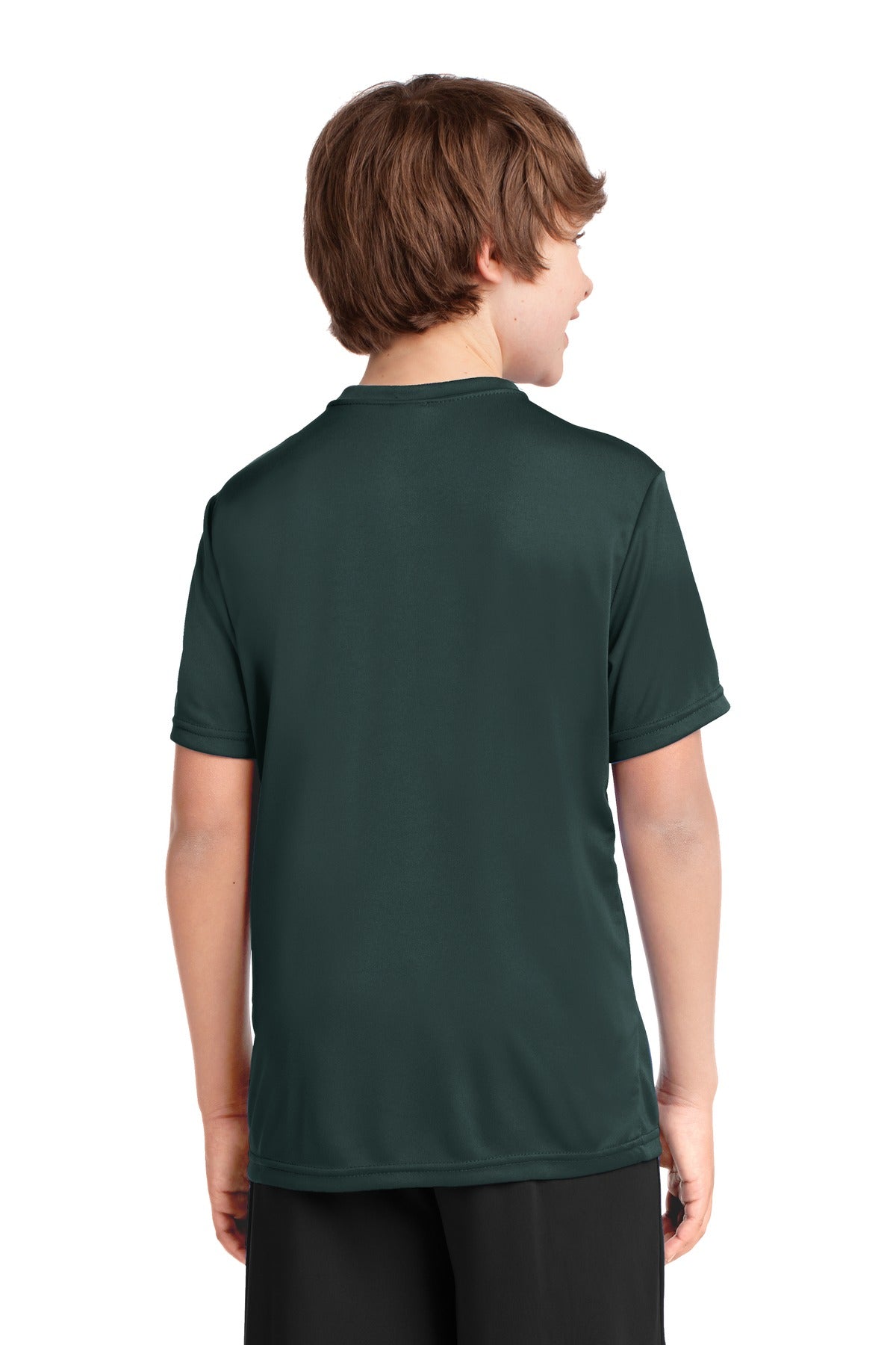 Custom Embroidered Port & Company Youth Performance Tee. PC380Y,Dark Green