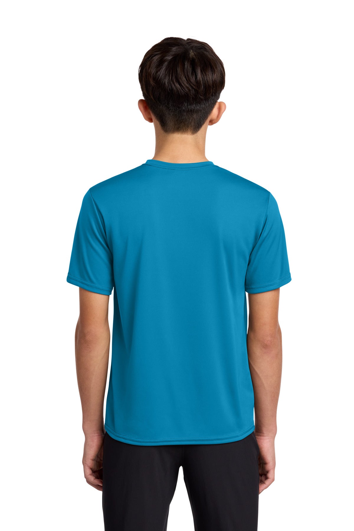 Custom Embroidered Port & Co T-Shirts  in Neon Blue