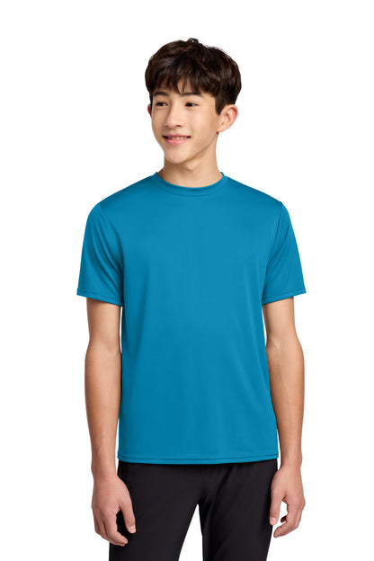 Custom Embroidered Port & Co T-Shirts  in Neon Blue