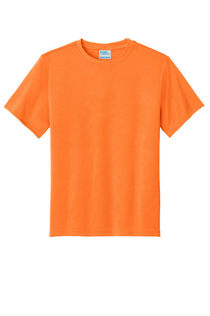 Custom Embroidered Port & Co T-Shirts  in Neon Orange