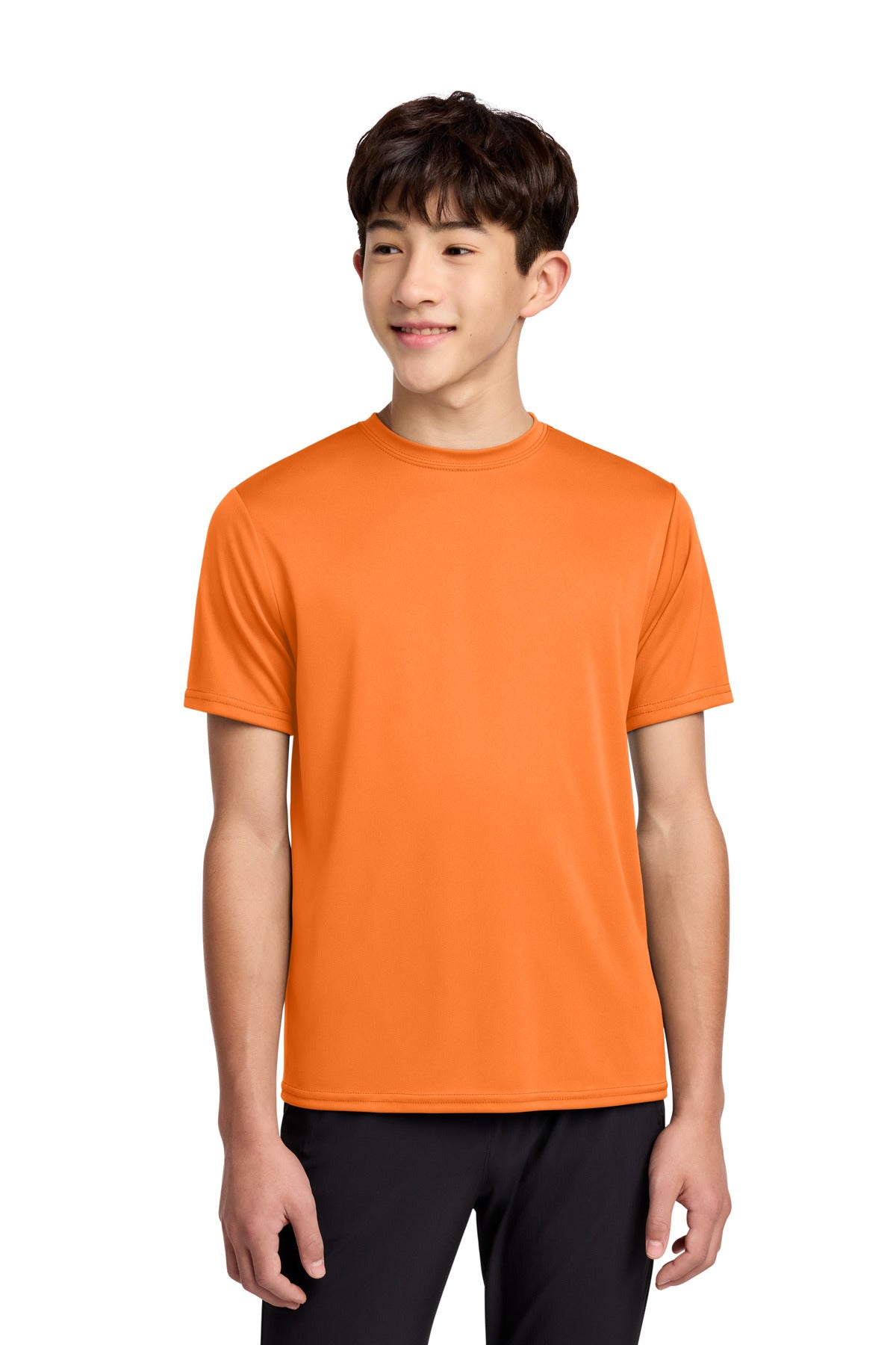 Custom Embroidered Port & Co T-Shirts  in Neon Orange