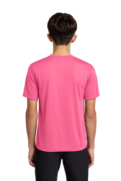 Custom Embroidered Port & Co T-Shirts  in Neon Pink