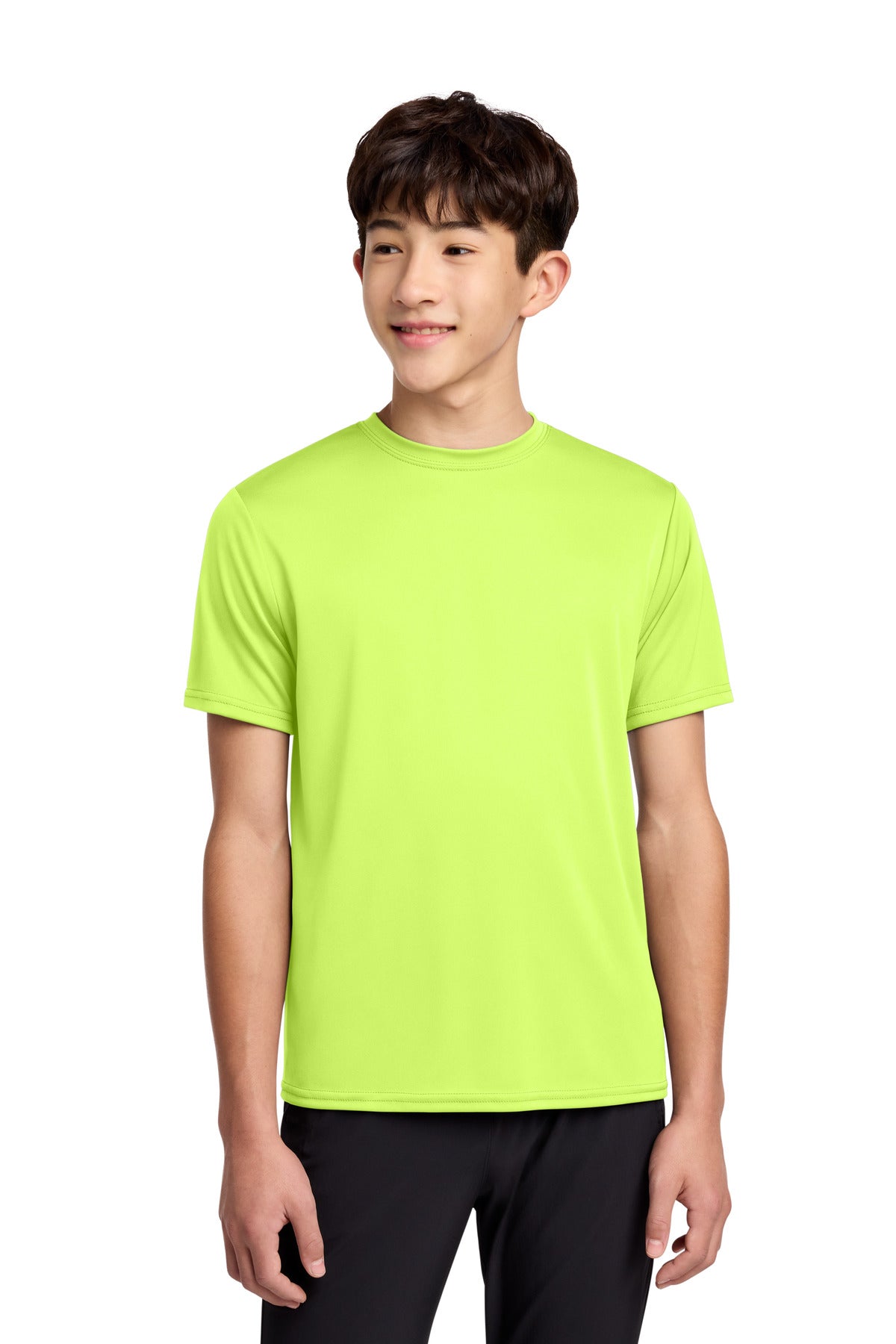 Custom Embroidered Port & Co T-Shirts  in Neon Yellow
