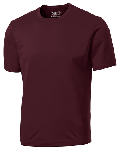 Custom Embroidered Port & Co T-Shirts  in Athletic Maroon