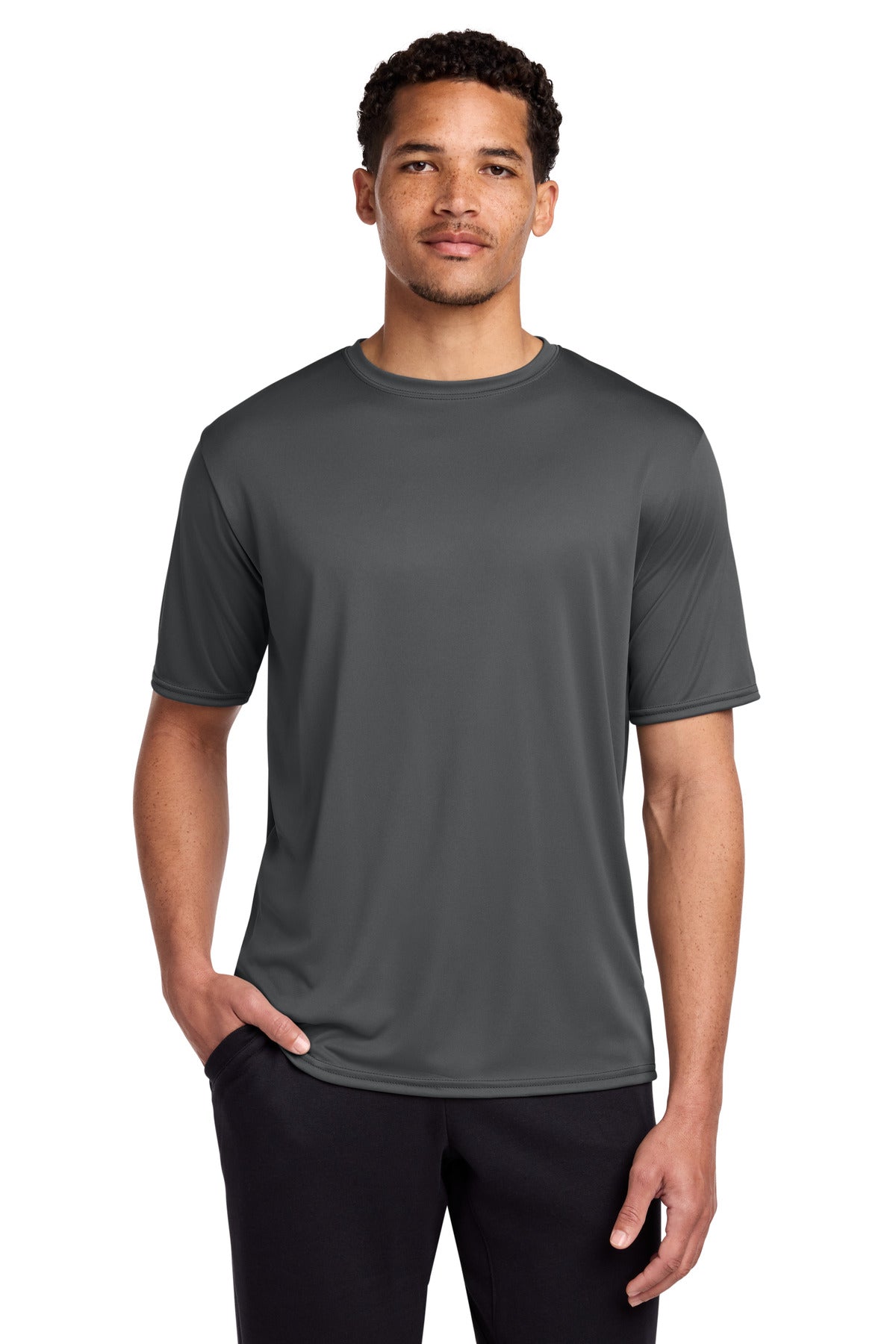 Custom Embroidered Port & Co T-Shirts  in Charcoal
