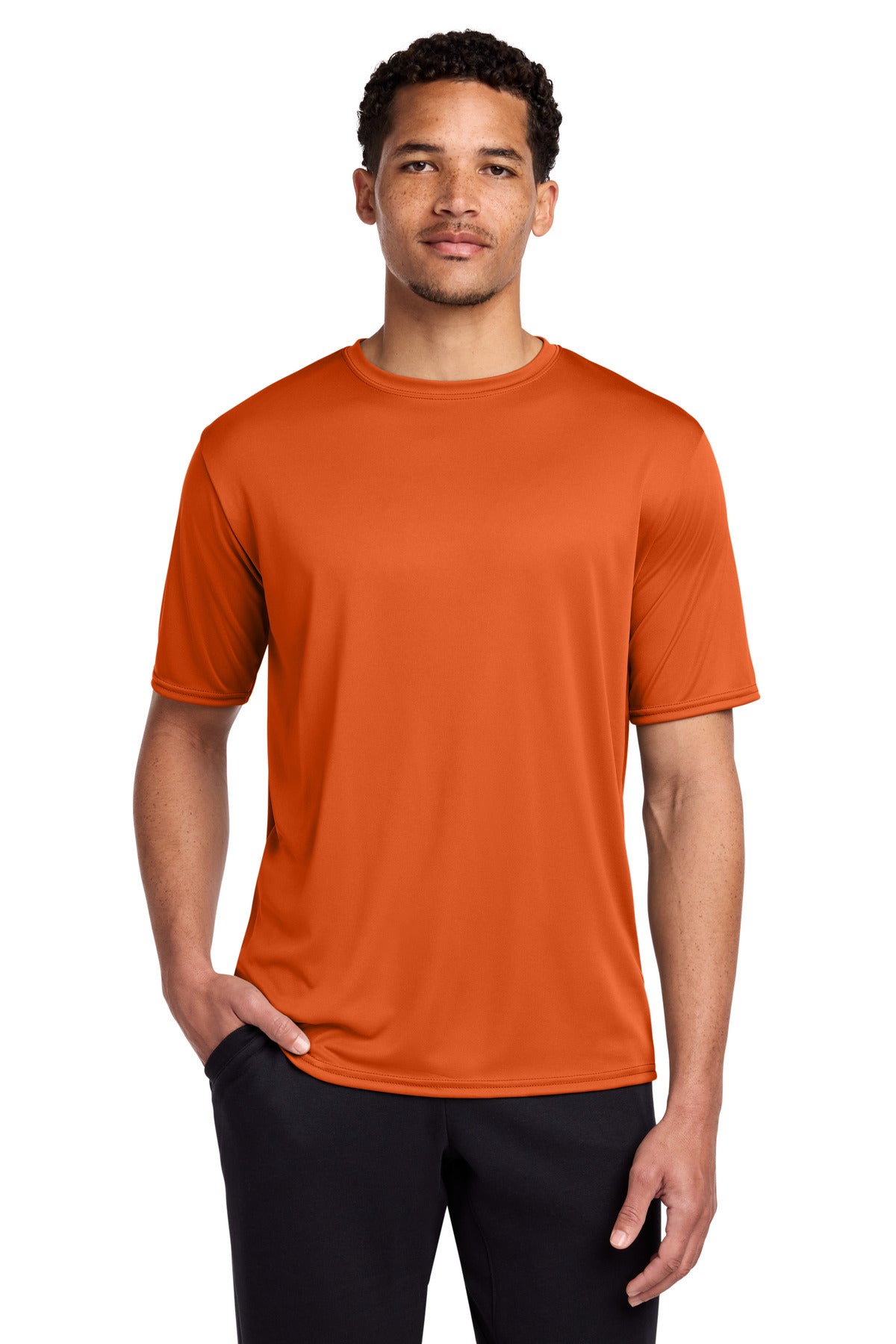 Custom Embroidered Port & Co T-Shirts  in Deep Orange
