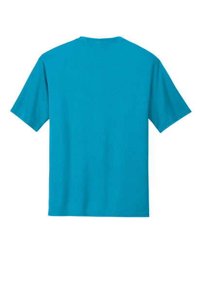 Custom Embroidered Port & Co T-Shirts  in Neon Blue
