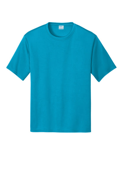 Custom Embroidered Port & Co T-Shirts  in Neon Blue