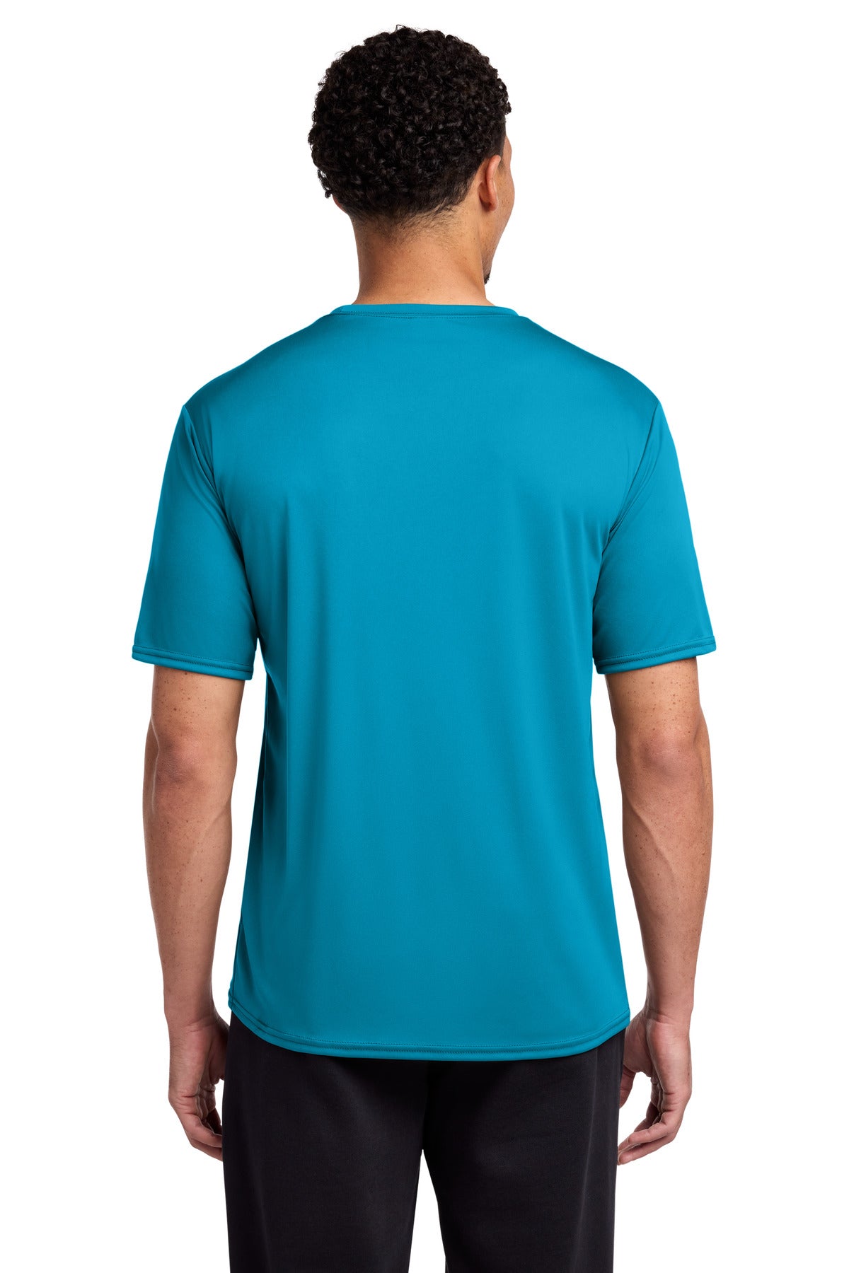 Custom Embroidered Port & Co T-Shirts  in Neon Blue