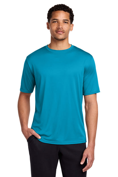 Custom Embroidered Port & Co T-Shirts  in Neon Blue