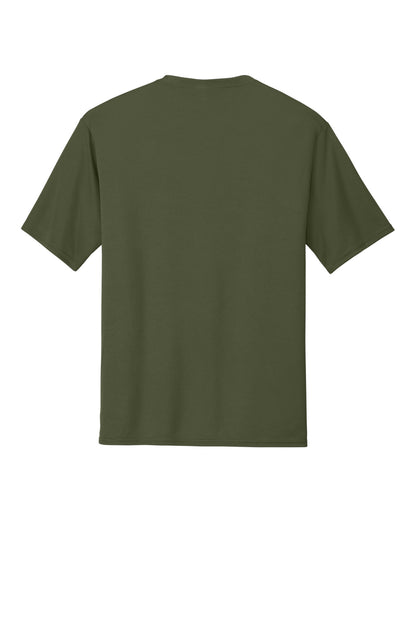 Custom Embroidered Port & Co T-Shirts  in Olive Drab Green