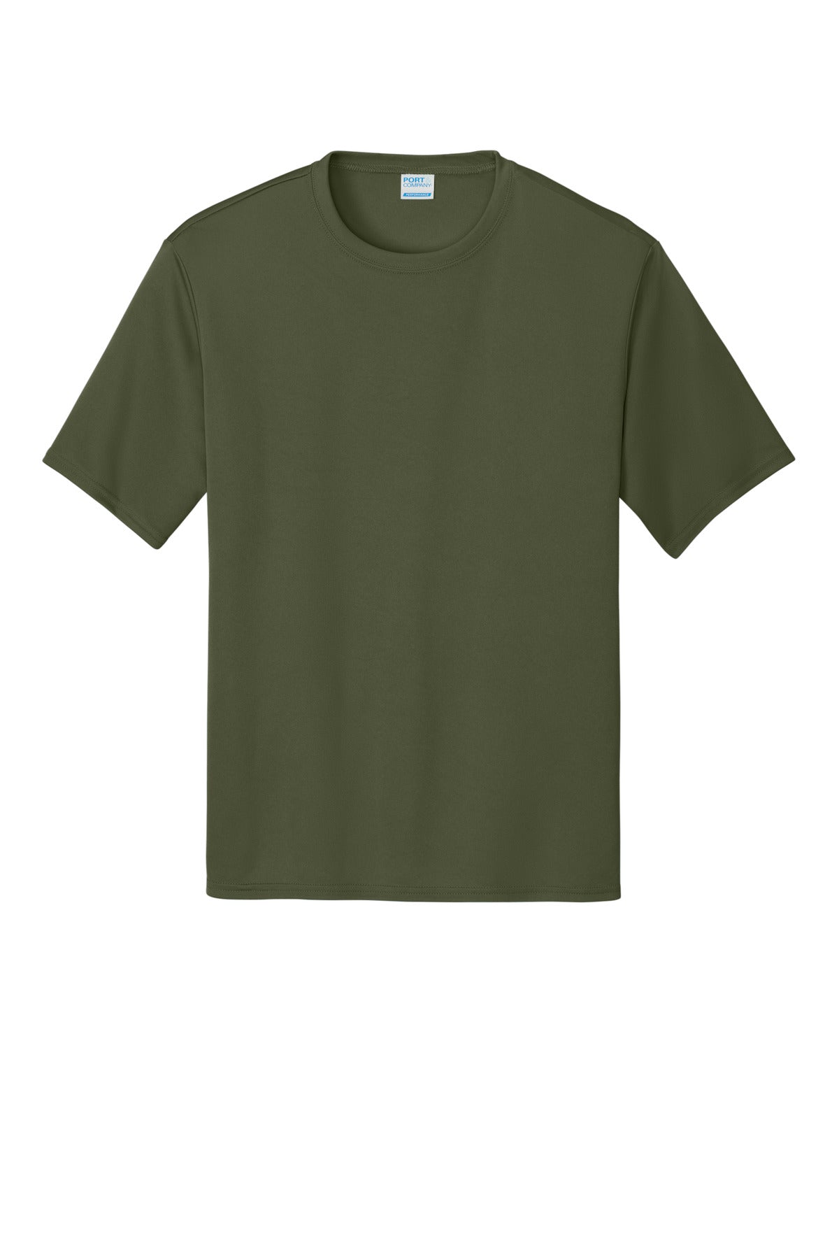 Custom Embroidered Port & Co T-Shirts  in Olive Drab Green