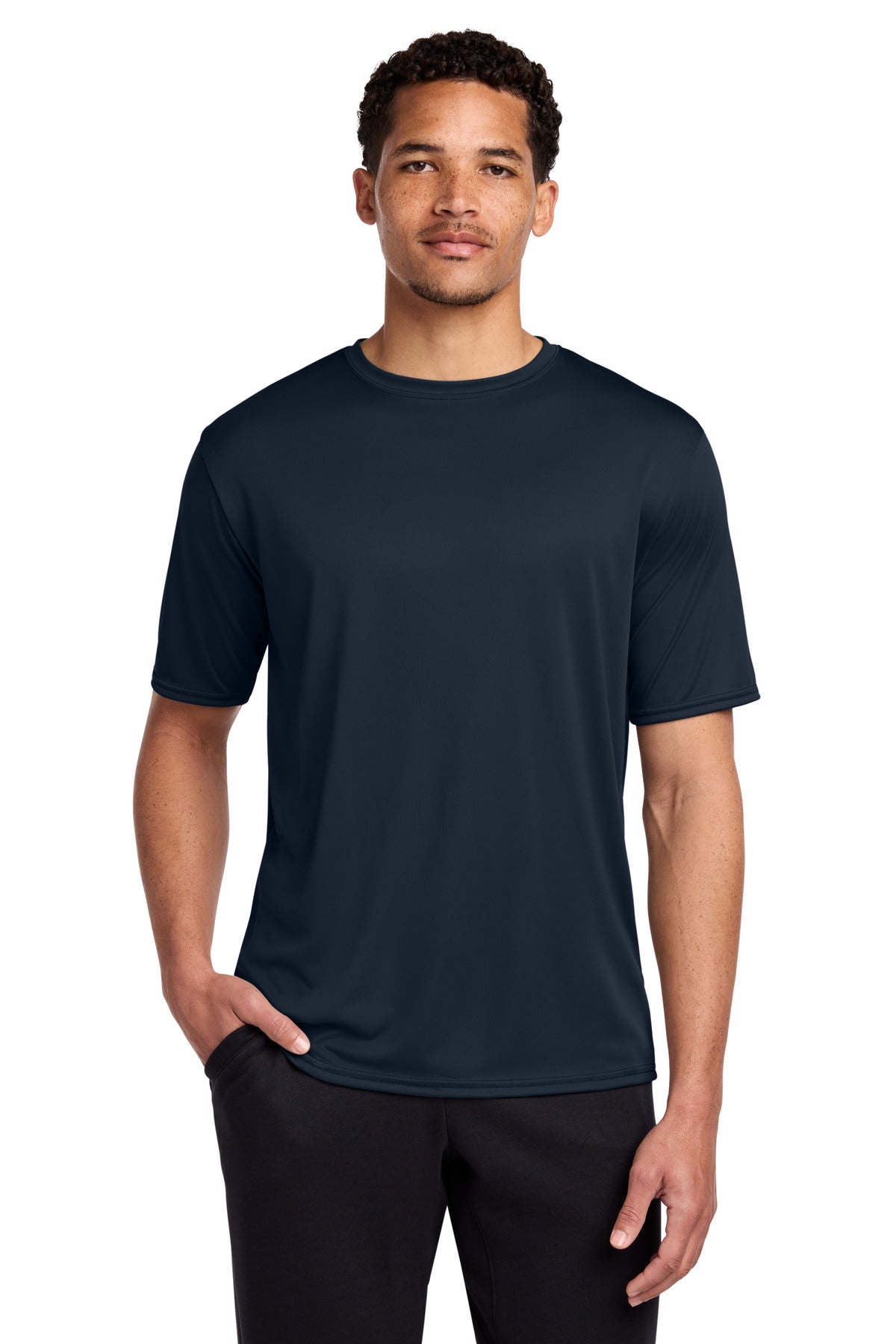 Custom Embroidered Port & Co T-Shirts  in True Navy