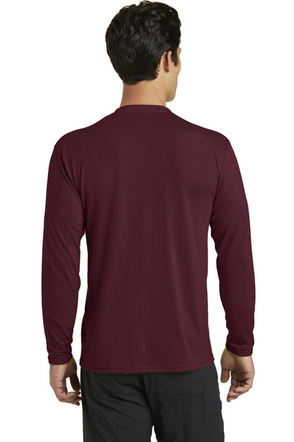Custom Embroidered Port & Company Long Sleeve Performance Blend Tee. PC381LS,Athletic Maroon