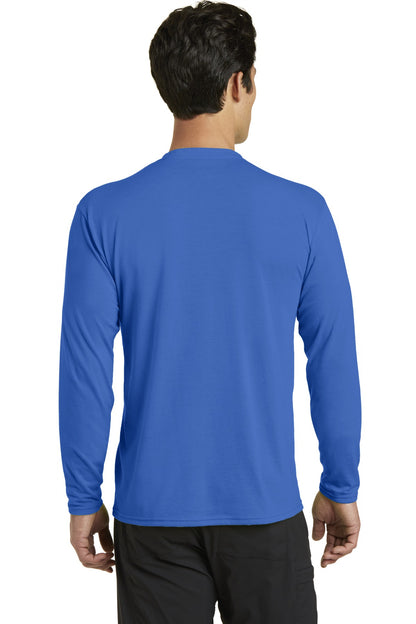 Custom Embroidered Port & Company Long Sleeve Performance Blend Tee. PC381LS,True Royal