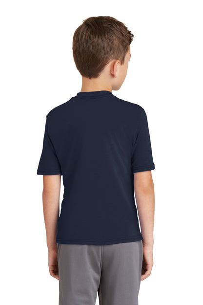 Custom Embroidered Port & Company Youth Performance Blend Tee. PC381Y,Deep Navy