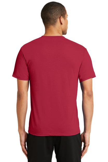 Custom Embroidered Port & Company Performance Blend Tee. PC381,Red
